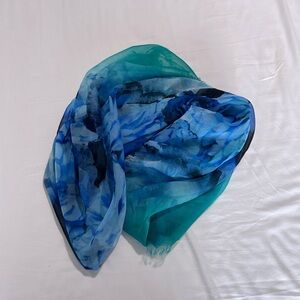 Elegant Blue and Teal Scarf
